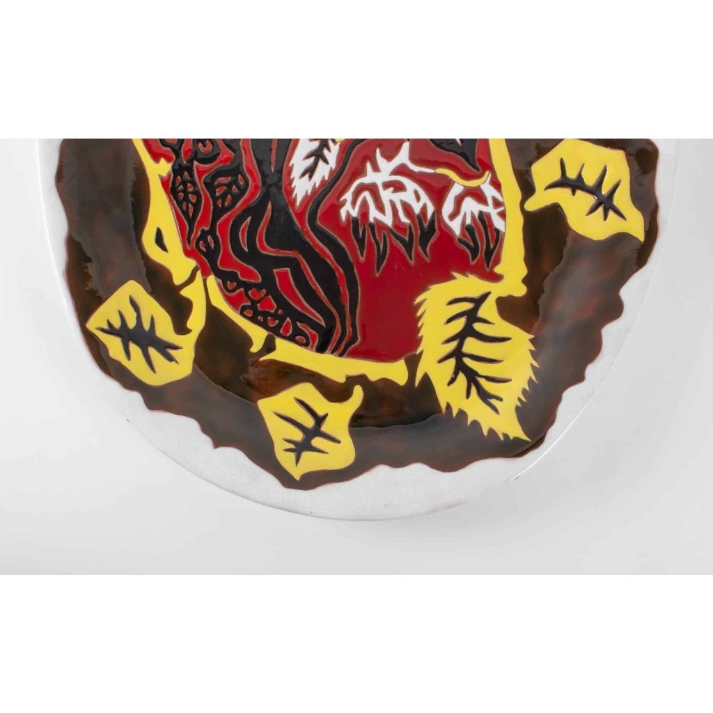 Grand plat par Jean Lurçat ( 1892 -1966) – céramique année 50 | Biron Grand plat par Jean Lurçat ( 1892 -1966) - céramique année 50
