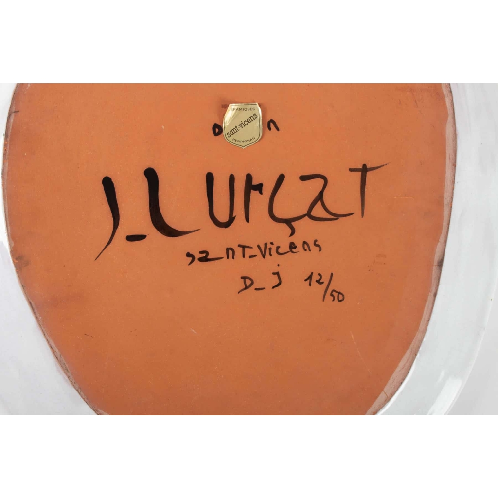 Grand plat par Jean Lurçat ( 1892 -1966) – céramique année 50 | Biron Grand plat par Jean Lurçat ( 1892 -1966) - céramique année 50