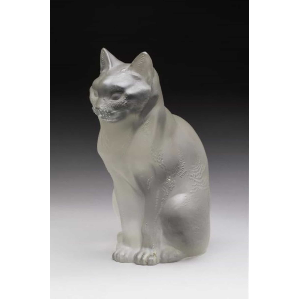 RENÉ LALIQUE (1860-1945)Sujet » Chat Assis « | Biron ||