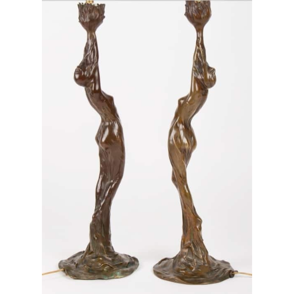 RARE PAIRE DE LAMPES DE FIRMIN BATE