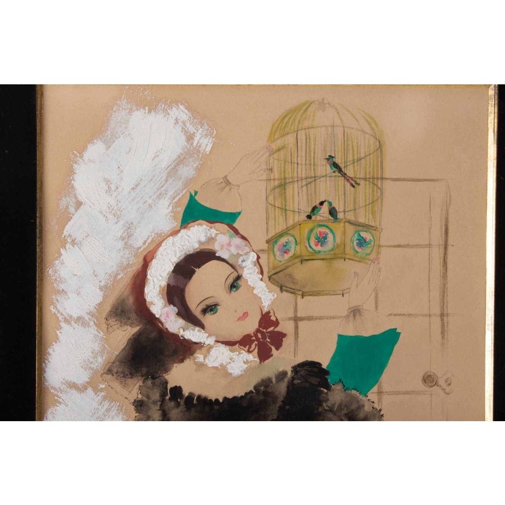 Aquarelle, Belle Epoque, 1900-1920, Signée Renée Michèle, Paris | Biron Aquarelle, Belle Epoque, 1900-1920, Signée Renée Michèle, Paris