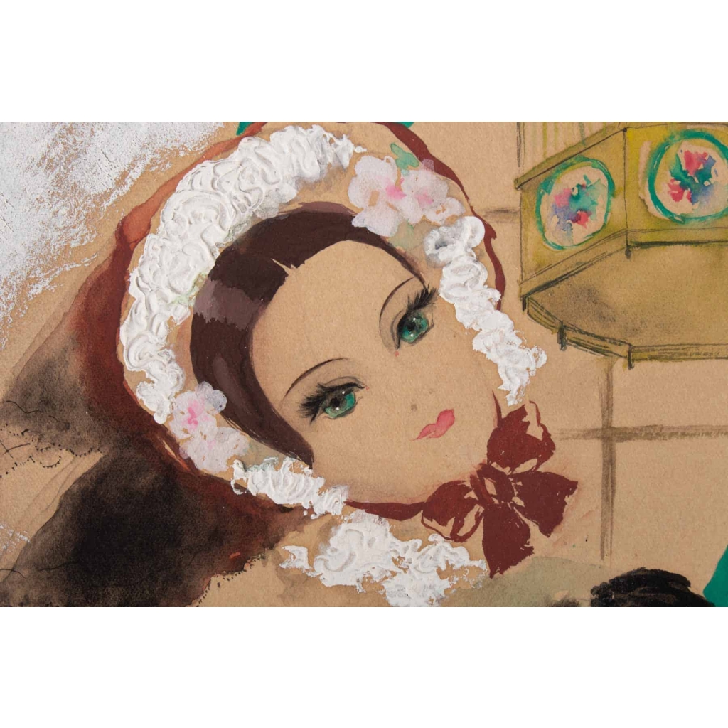 Aquarelle, Belle Epoque, 1900-1920, Signée Renée Michèle, Paris | Biron Aquarelle, Belle Epoque, 1900-1920, Signée Renée Michèle, Paris