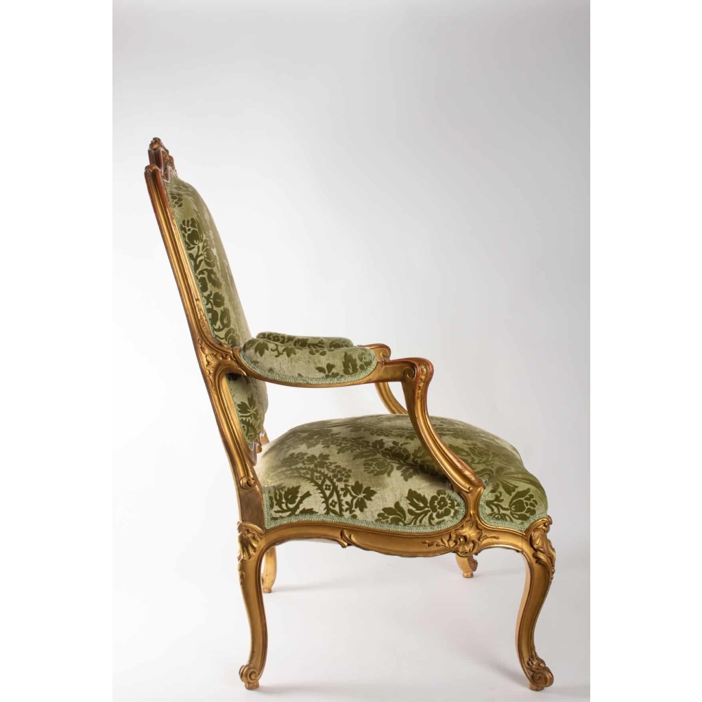Paire De Fauteuils De Style Louis XV Bois Doré | Biron Paire De Fauteuils De Style Louis XV Bois Doré