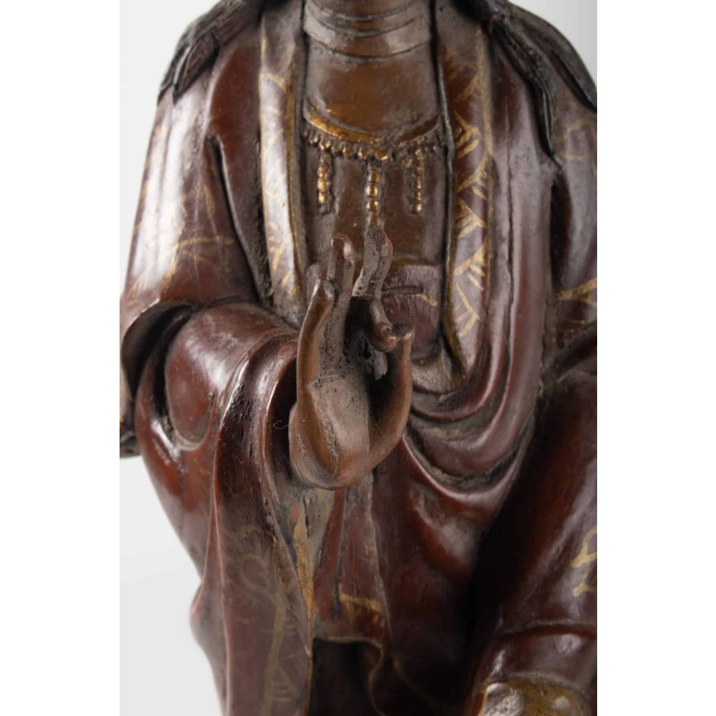 Guanyin en Bois Sculpté et Polichromie, Chine | Biron Guanyin en Bois Sculpté et Polichromie, Chine