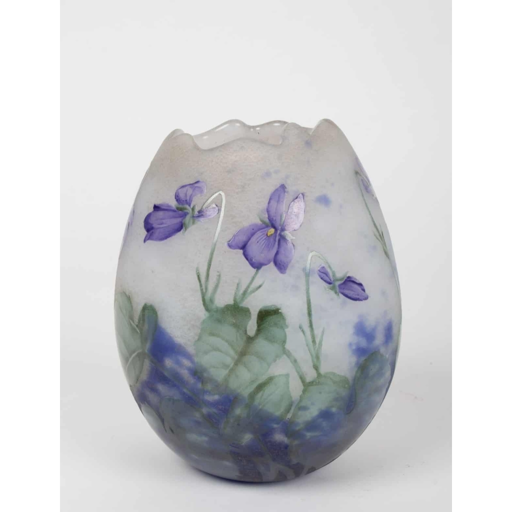 Daum Vase œuf « Violettes » | Biron ||||||