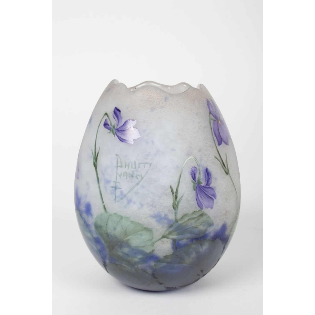 Daum Vase œuf « Violettes » | Biron Daum Vase œuf "Violettes"