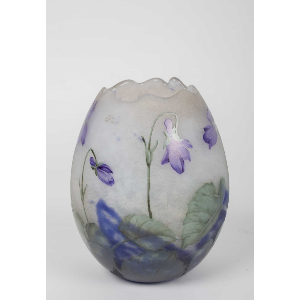Daum Vase œuf « Violettes » | Biron Daum Vase œuf "Violettes"