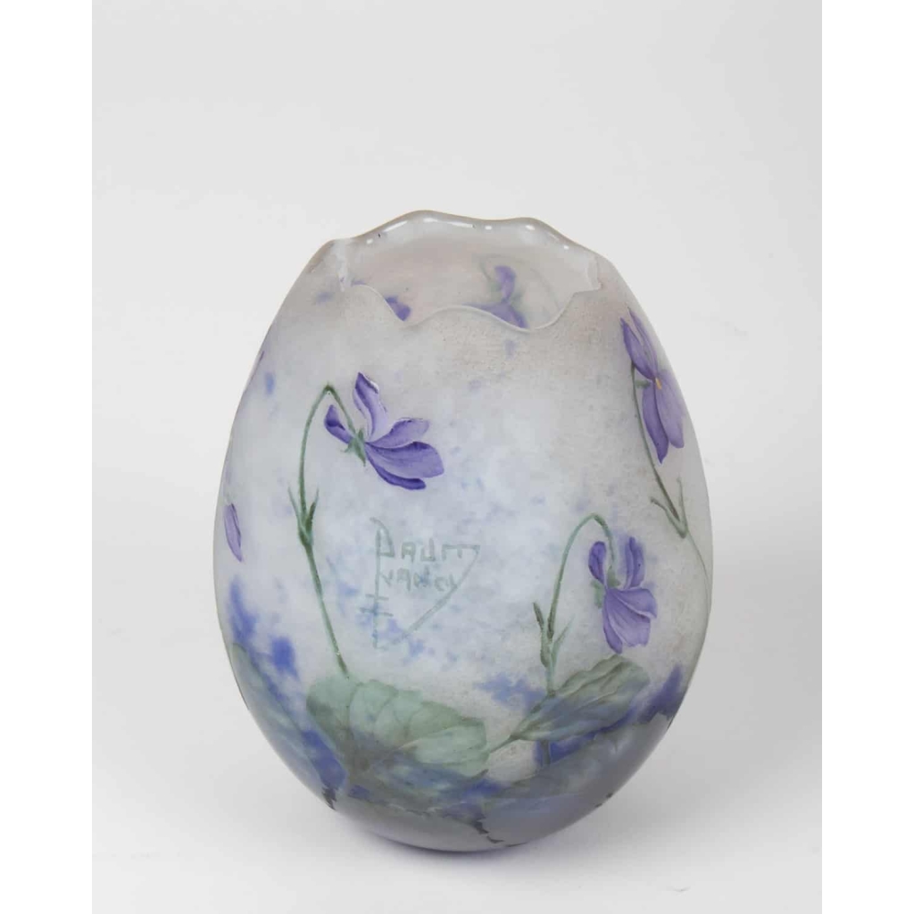 Daum Vase œuf « Violettes » | Biron Daum Vase œuf "Violettes"