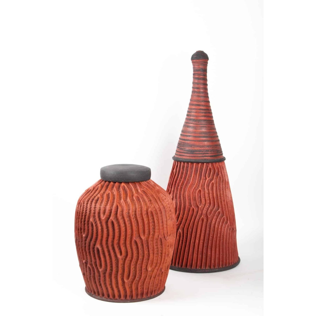 Boite strie par Emmanuel Peccatte ( 1974 – 2015) – céramique contemporaine | Biron Boite strie par Emmanuel Peccatte ( 1974 - 2015) - céramique contemporaine