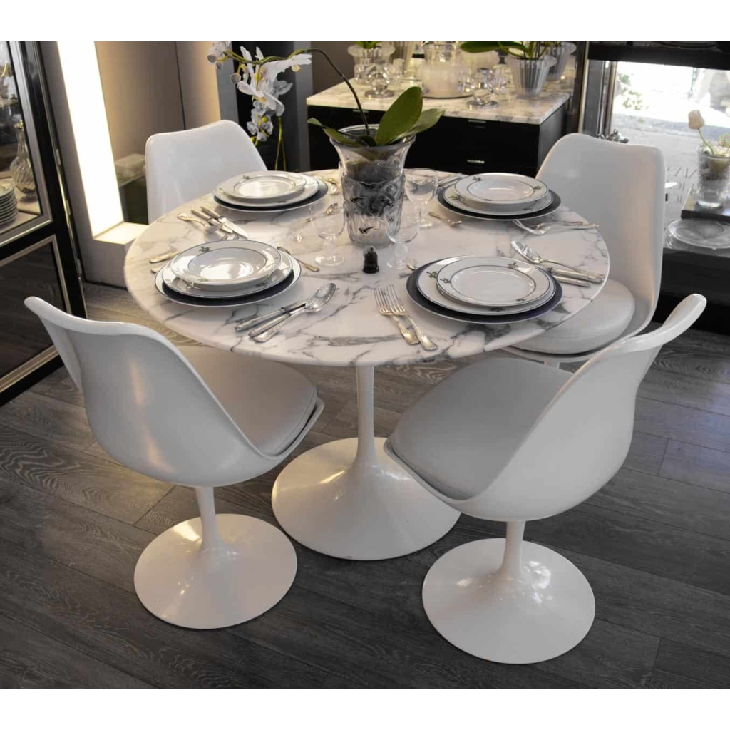 Knoll & Saarinen : 4 Chaises Pivotantes « Tulip » | Biron Knoll & Saarinen : 4 Chaises Pivotantes "Tulip"