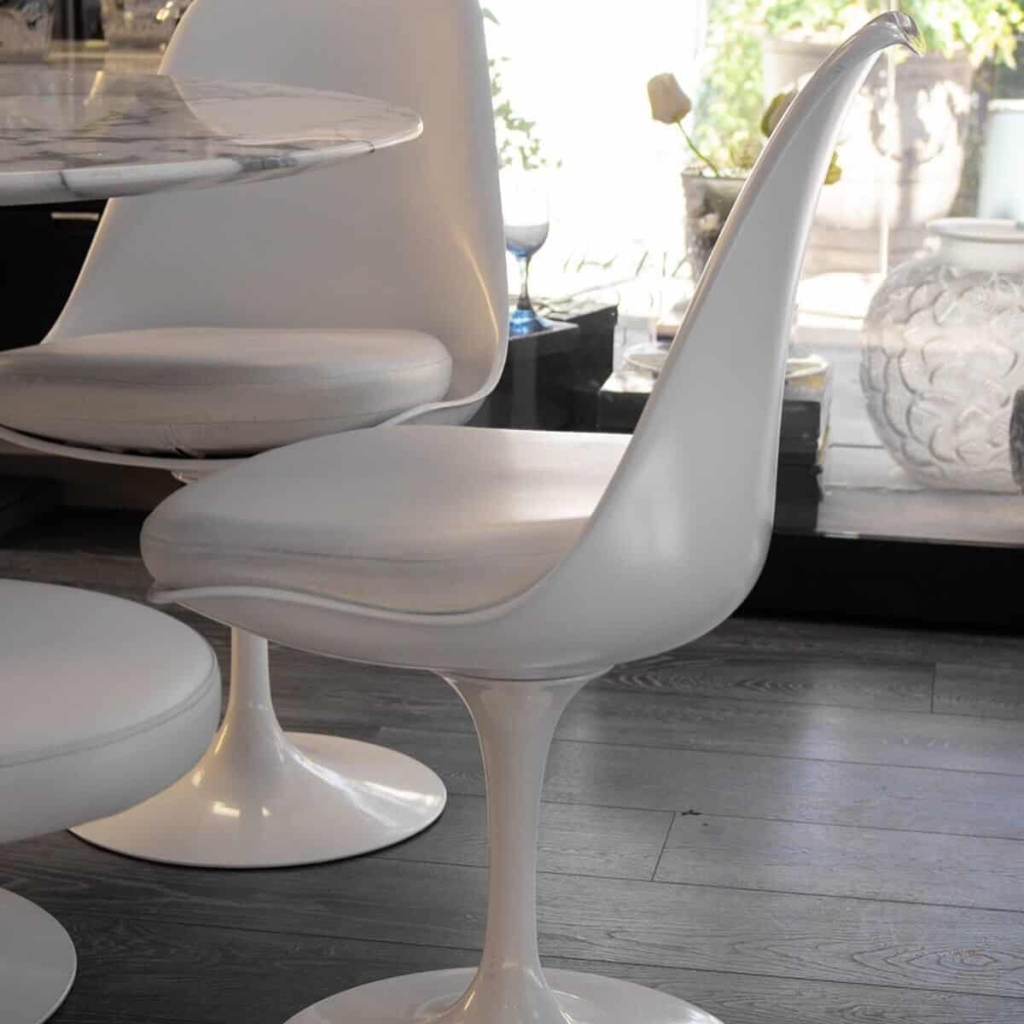 Knoll & Saarinen : 4 Chaises Pivotantes « Tulip » | Biron Knoll & Saarinen : 4 Chaises Pivotantes "Tulip"