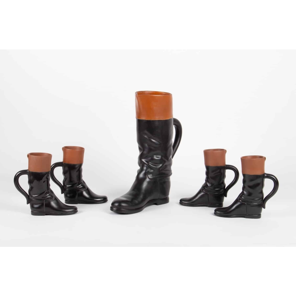 Bottes cavalière formant chopes par Pol Chambost ( 1906 – 1983 ), céramique année 50 | Biron Bottes cavalière formant chopes par Pol Chambost ( 1906 - 1983 ), céramique année 50