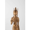 Déesse Indonésienne en Métal Doré Tenant une Fleur de Lotus, 1920-1940 | Biron Déesse Indonésienne en Métal Doré Tenant une Fleur de Lotus, 1920-1940