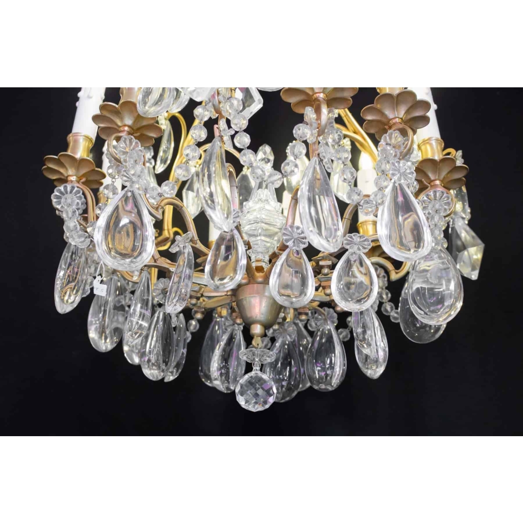 Lustre En Cristal Du XIXème Siècle, Bronze Doré, Epoque Napoléon III, Style Louis XV | Biron Lustre En Cristal Du XIXème Siècle, Bronze Doré, Epoque Napoléon III, Style Louis XV