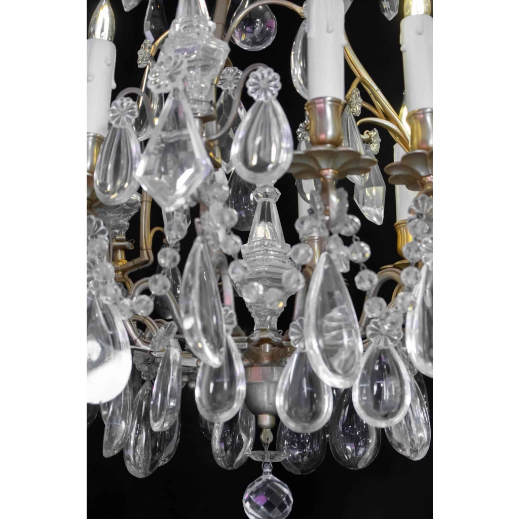 Lustre En Cristal Du XIXème Siècle, Bronze Doré, Epoque Napoléon III, Style Louis XV | Biron Lustre En Cristal Du XIXème Siècle, Bronze Doré, Epoque Napoléon III, Style Louis XV