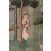Soie, Peinture Chinoise, XIXème Siècle, Scène De Temple, Asie