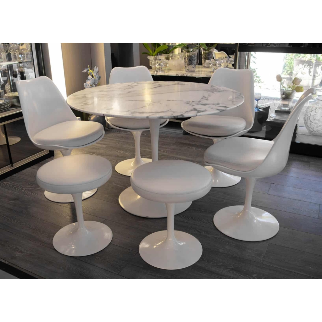 Knoll et Eero Saarinen Table Ronde marbre | Biron ||||||||