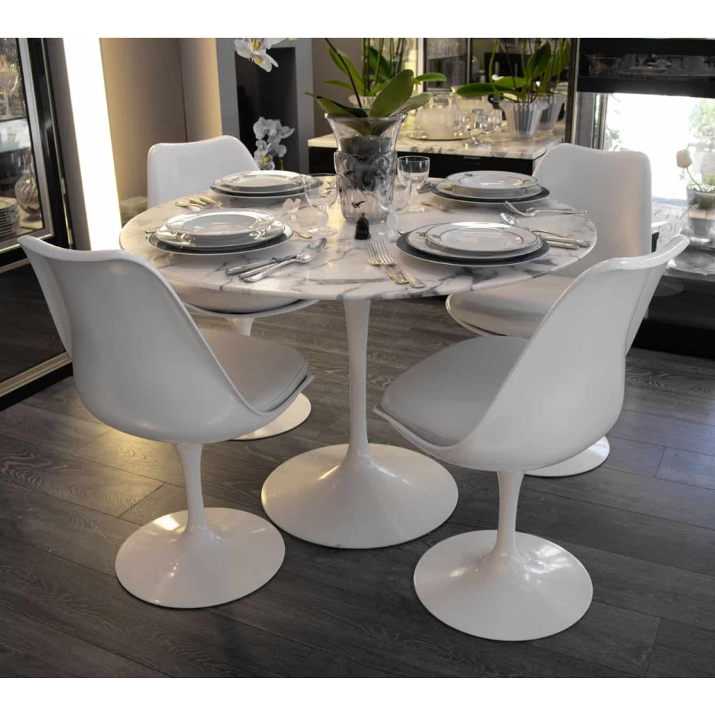 Knoll et Eero Saarinen Table Ronde marbre | Biron Knoll et Eero Saarinen Table Ronde marbre