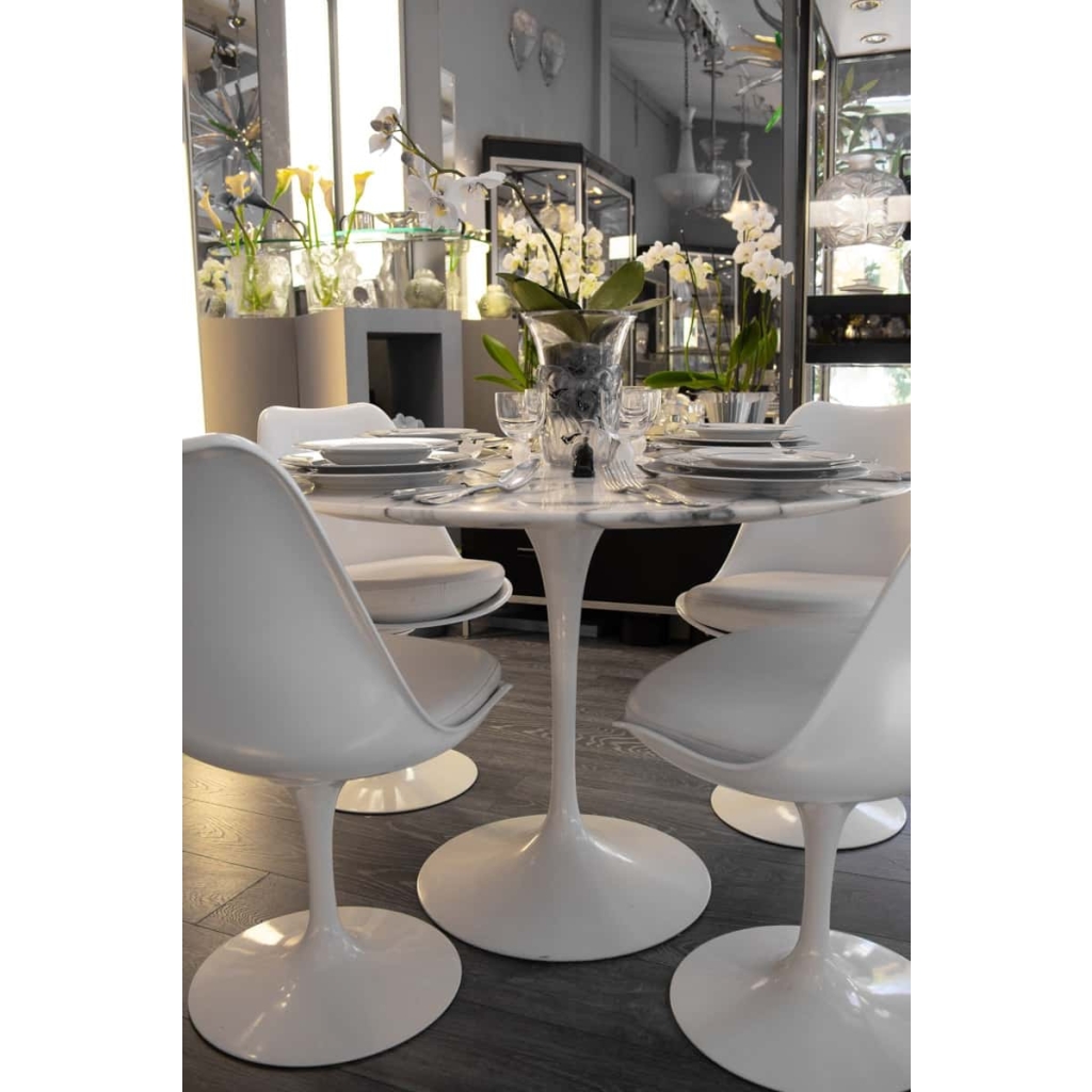 Knoll et Eero Saarinen Table Ronde marbre | Biron Knoll et Eero Saarinen Table Ronde marbre