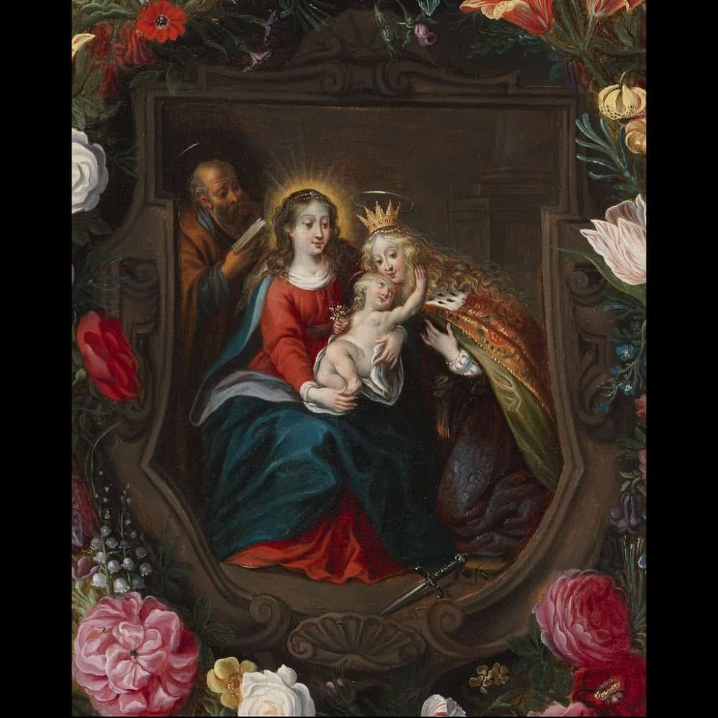 Le mariage mystique de Sainte Catherine – Entourage de Daniel Seghers