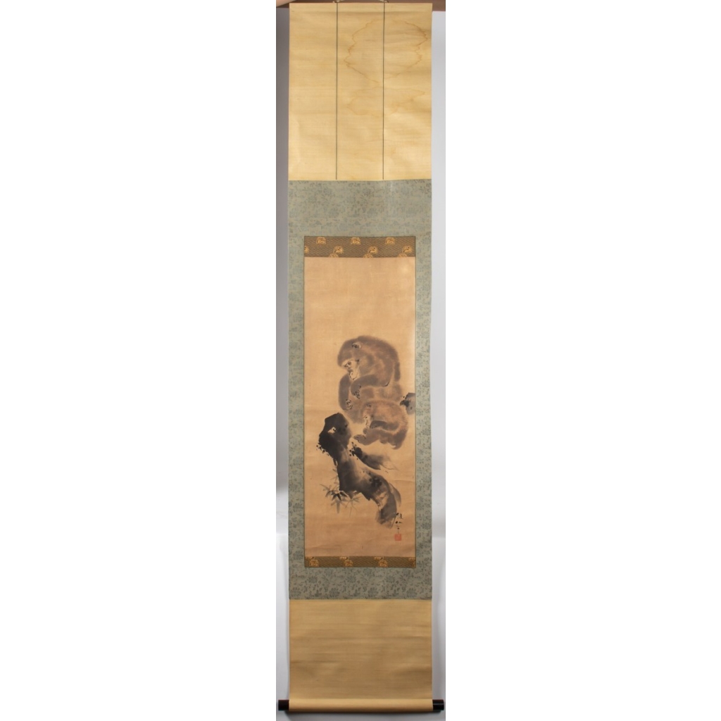 Mori Sosen (森 狙仙), Japan 1747 – August 18, 1821, Painting of Two Monkeys, Kakemono (Hanging Scroll), Ink on Paper | Biron Mori Sosen (森 狙仙), Japan 1747 – August 18, 1821, Painting of Two Monkeys, Kakemono (Hanging Scroll), Ink on Paper