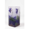 Daum Nancy :Vase à Décor de « Violettes » Emaillées à Section Carrée | Biron Daum Nancy :Vase à Décor de "Violettes" Emaillées à Section Carrée