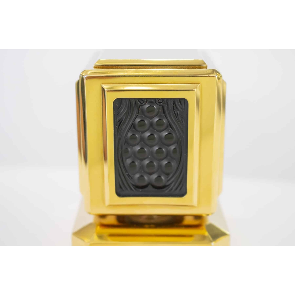 Maison Lalique : 6 Poignées Métal Doré & Cristal Noir