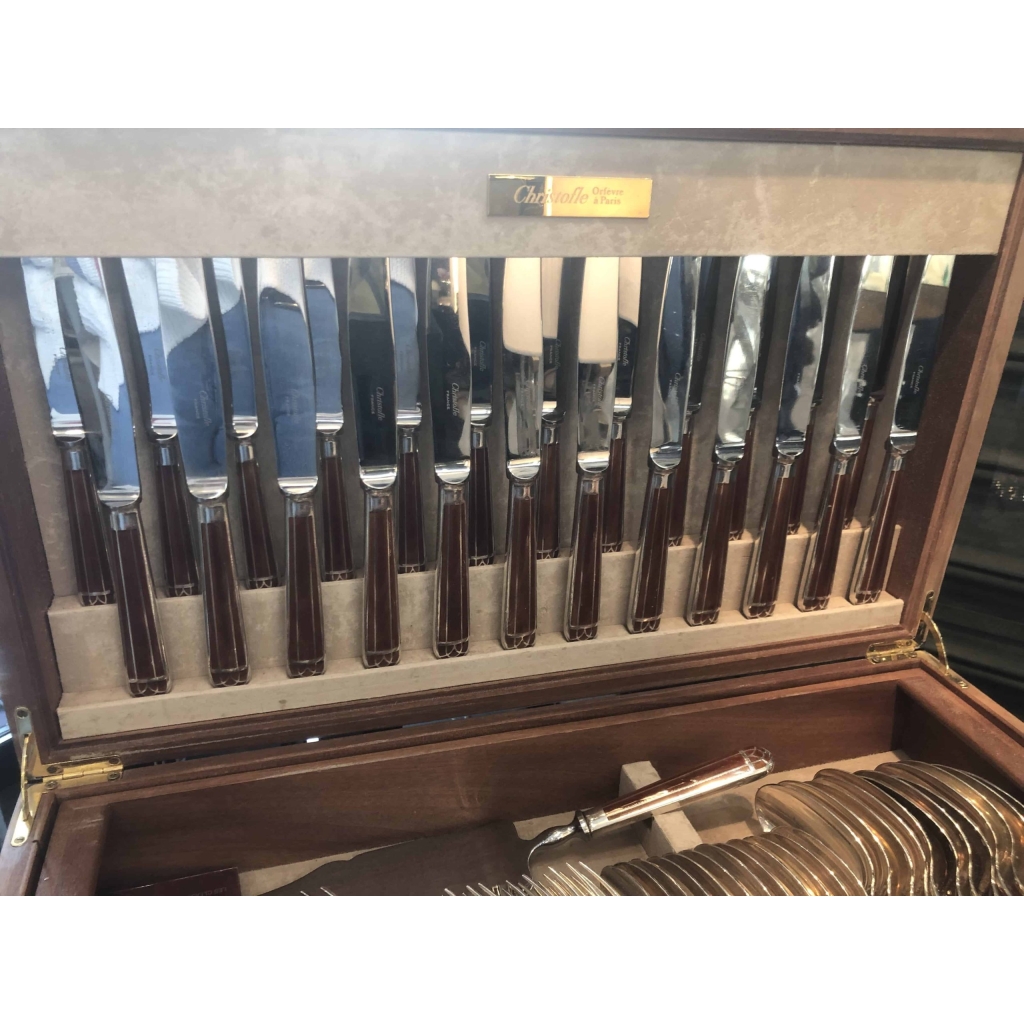 Christofle « Talisman » Box Cutlery Flatware Sienna 112 pièces | Biron Christofle "Talisman" Box Cutlery Flatware Sienna 112 pièces