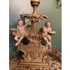 Paire de candélabres en bois polychrome. Italie XVII ème siècle. | Biron Paire de candélabres en bois polychrome. Italie XVII ème siècle.