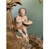 Paire de candélabres en bois polychrome. Italie XVII ème siècle. | Biron Paire de candélabres en bois polychrome. Italie XVII ème siècle.