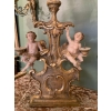 Paire de candélabres en bois polychrome. Italie XVII ème siècle. | Biron Paire de candélabres en bois polychrome. Italie XVII ème siècle.
