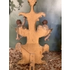 Paire de candélabres en bois polychrome. Italie XVII ème siècle. | Biron Paire de candélabres en bois polychrome. Italie XVII ème siècle.