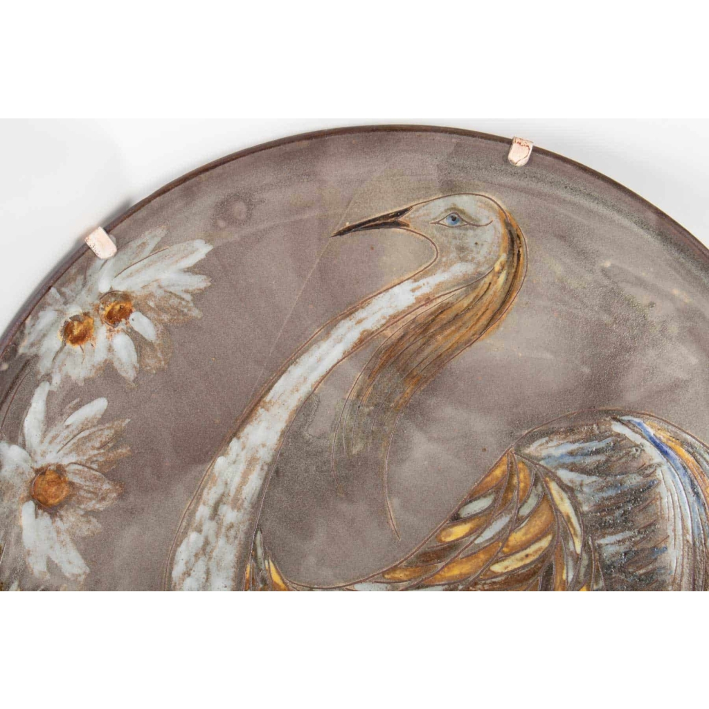 Grand plat par Alexandre Kostanda (1921 – 2006 ), céramique année 50 | Biron Grand plat par Alexandre Kostanda (1921 - 2006 ), céramique année 50