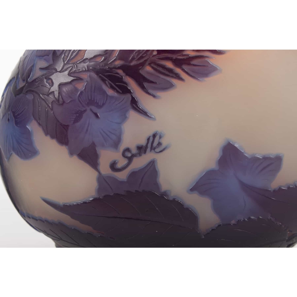 E.Gallé Vase Jaune & Bleu
