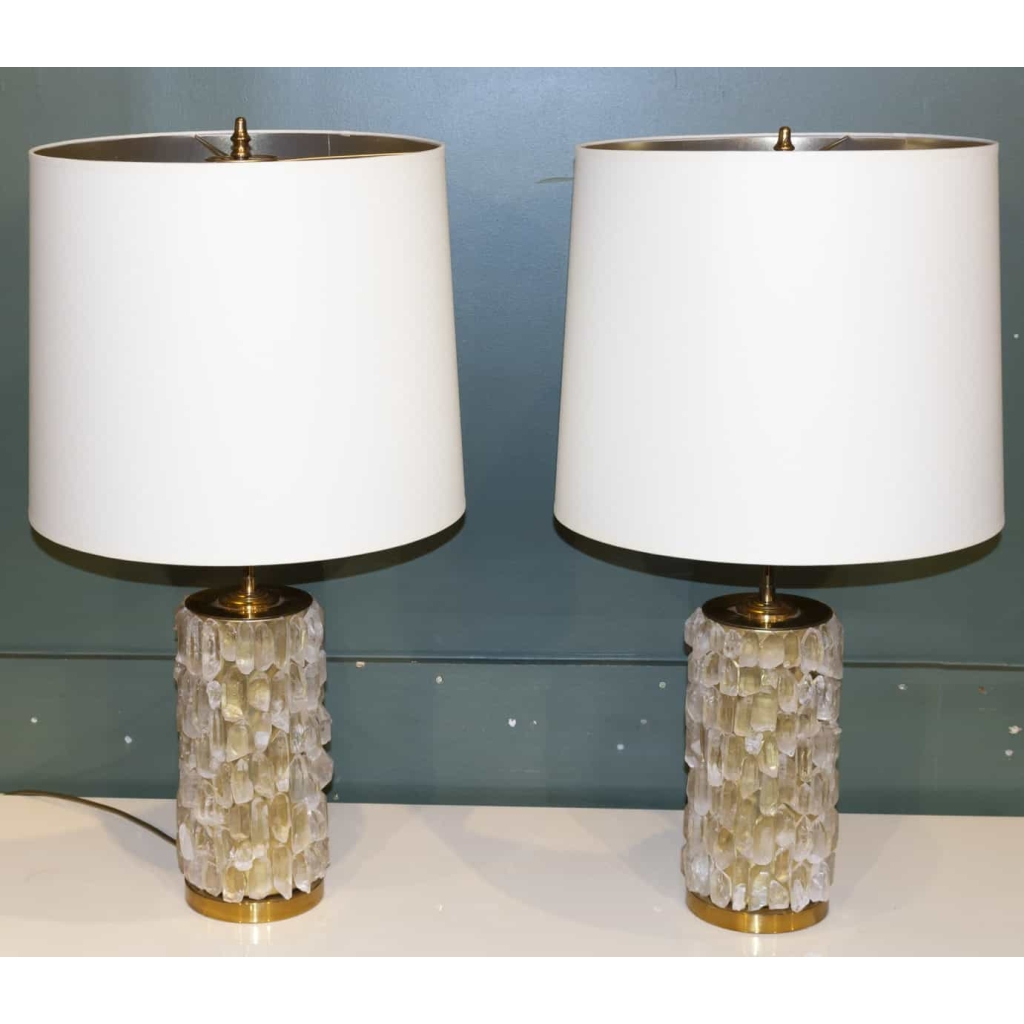 Paire de lampes en cristal de Roche. | Biron ||||