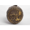 Small tambourine-shaped box in bronze with inlays in precious metals signed Kumagai Sei, Meiji era (1864 – 1912) | Biron Small tambourine-shaped box in bronze with inlays in precious metals signed Kumagai Sei, Meiji era (1864 – 1912)