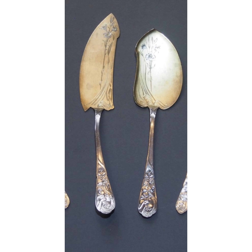 RAVINET D 'ENFERT : Service à glace Art Nouveau