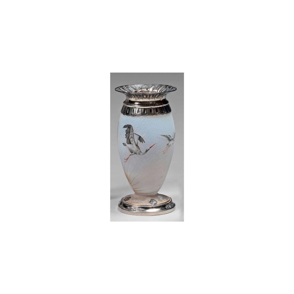 Daum : Vase Ovoïde à Décor de « Cigognes » | Biron |