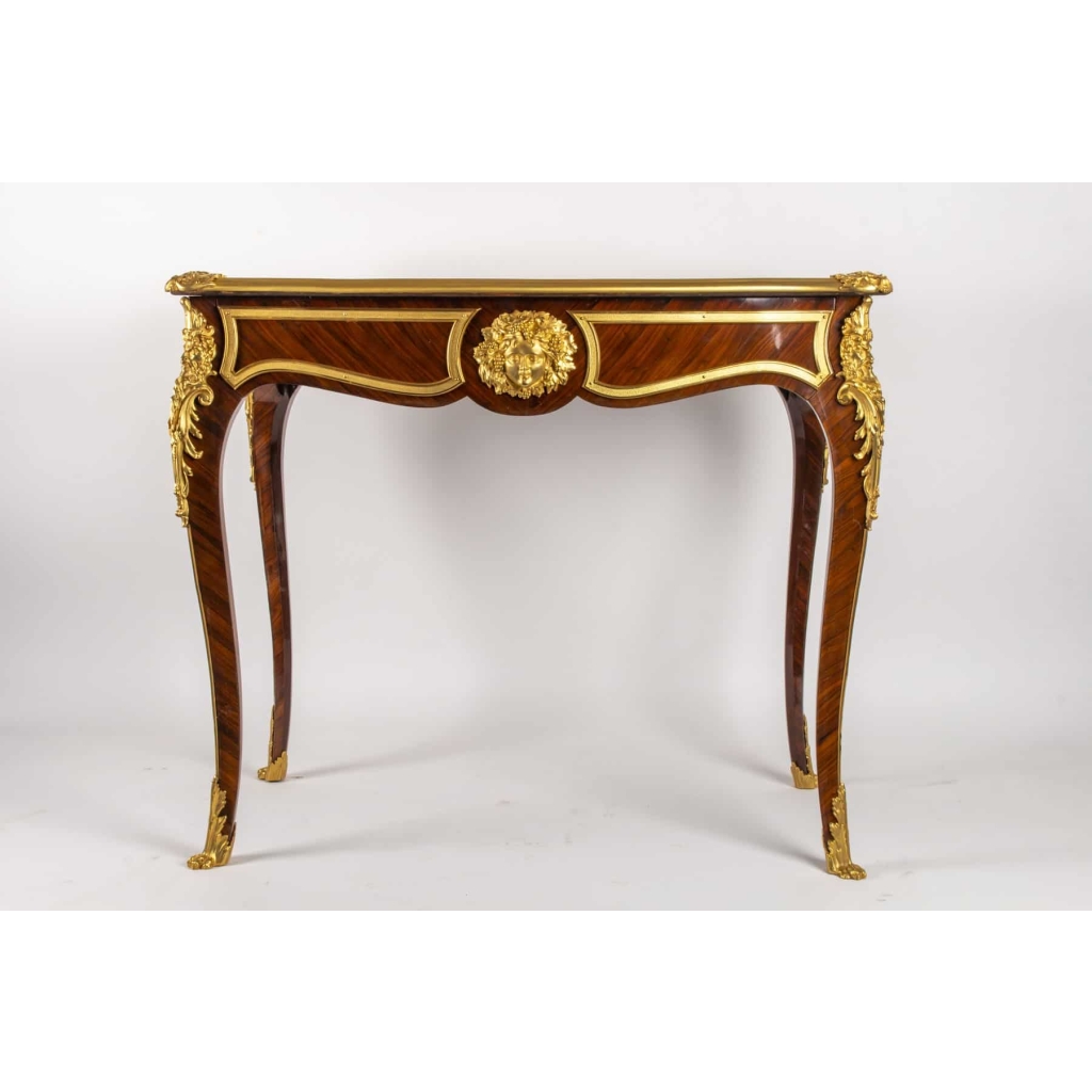 Bureau plat en marqueterie 19e siècle Napoléon III | Biron |||||||||