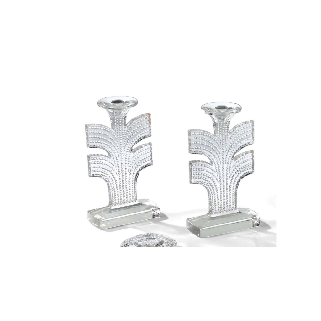 R. LALIQUE : Paire de chandeliers « Tokyo « | Biron |