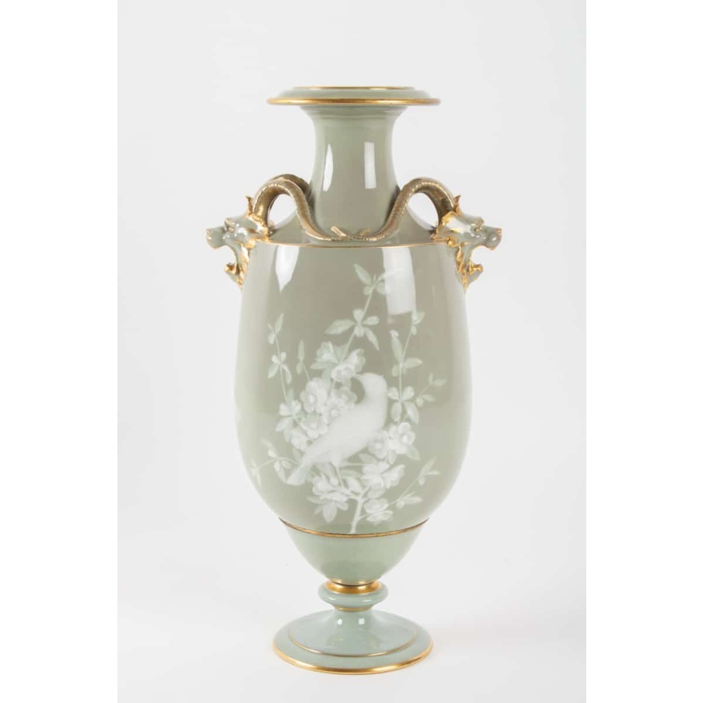 Rare vase en porcelaine de Sèvres, en pâte caméléon, céramique XIXème | Biron |||||||||||||