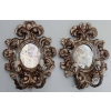 1950′ Paire d Appliques Renaissance Italienne de Style En Bois Argenté | Biron ||||||||||