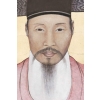 Toile peinte figurant un dignitaire chinois, travail contemporain