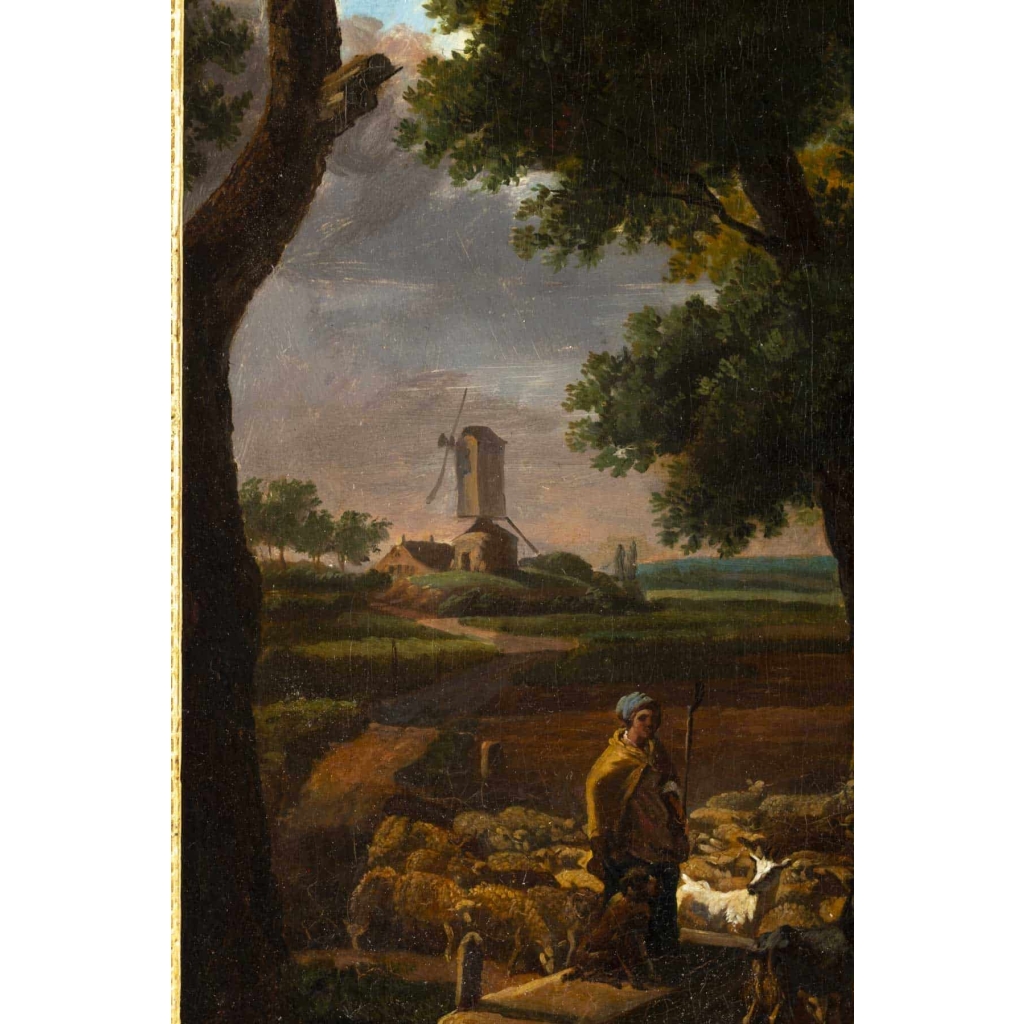 Paysage Animé Hollandais Du XVIII ème Siècle.