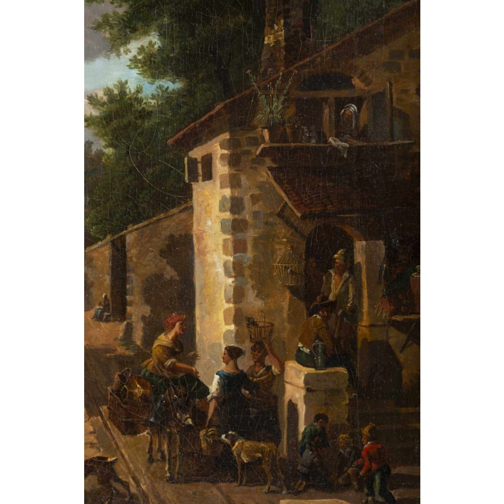 Paysage Animé Hollandais Du XVIII ème Siècle.