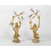 Paire de lampes Art Nouveau en bronze doré et cristal | Biron |||||||