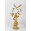 Paire de lampes Art Nouveau en bronze doré et cristal | Biron Paire de lampes Art Nouveau en bronze doré et cristal