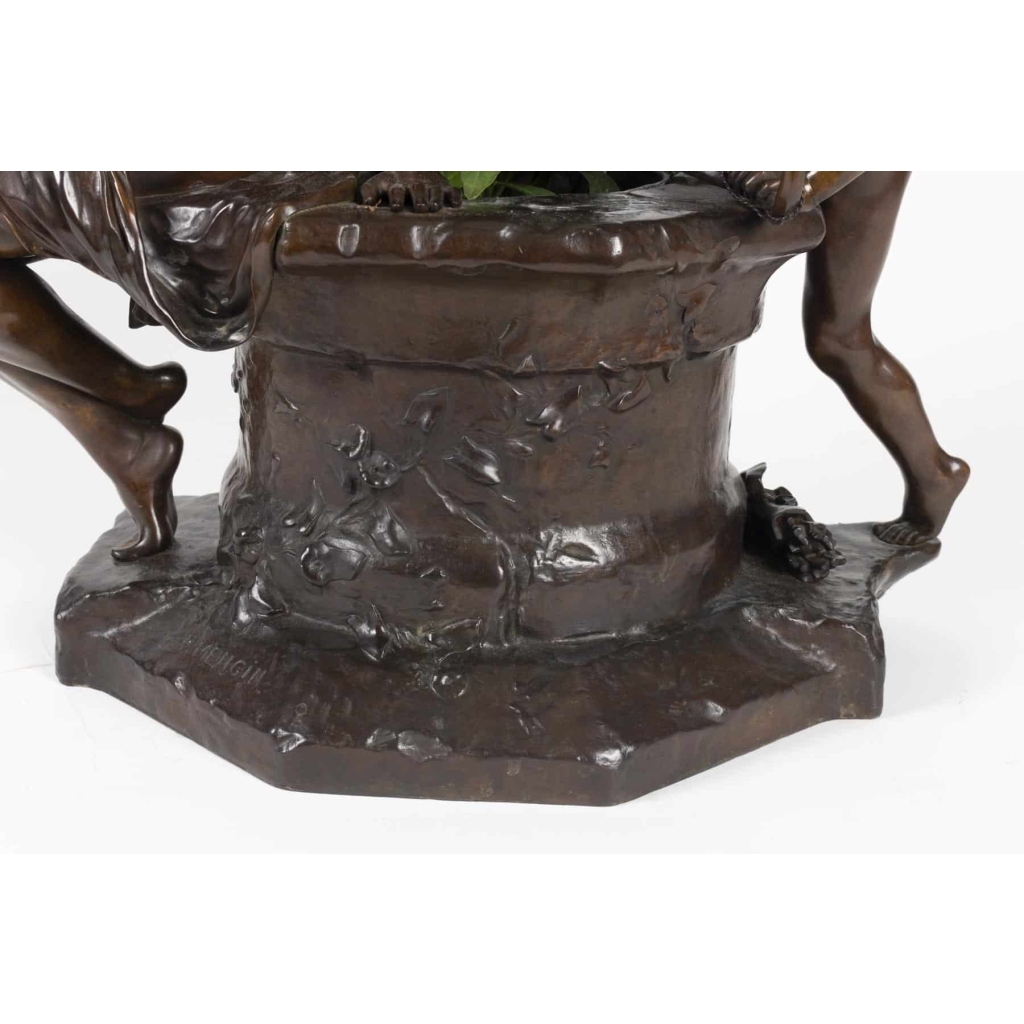 Bronze « Le puit qui parle » signé P MENGIN 1900 | Biron Bronze "Le puit qui parle" signé P MENGIN 1900