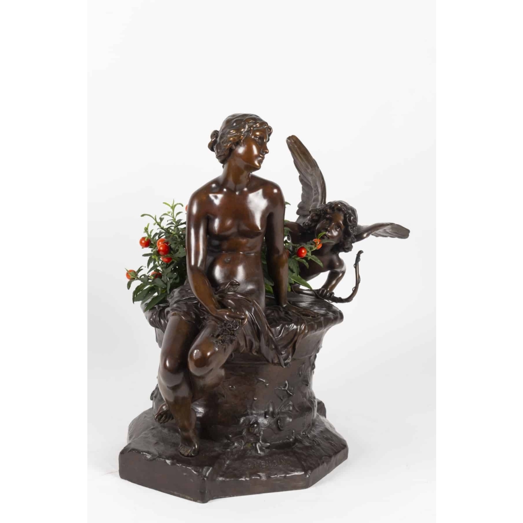 Bronze « Le puit qui parle » signé P MENGIN 1900 | Biron Bronze "Le puit qui parle" signé P MENGIN 1900