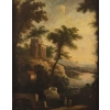 Paire de tableaux paysages italiens 18e siècle 31
